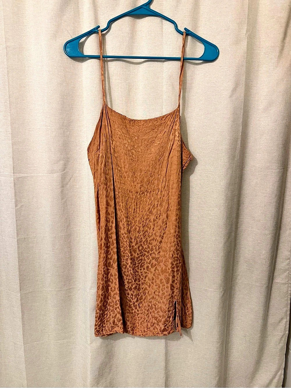 Urban Outfitters Mini Animal Print Slip Dress in Brown Like New
